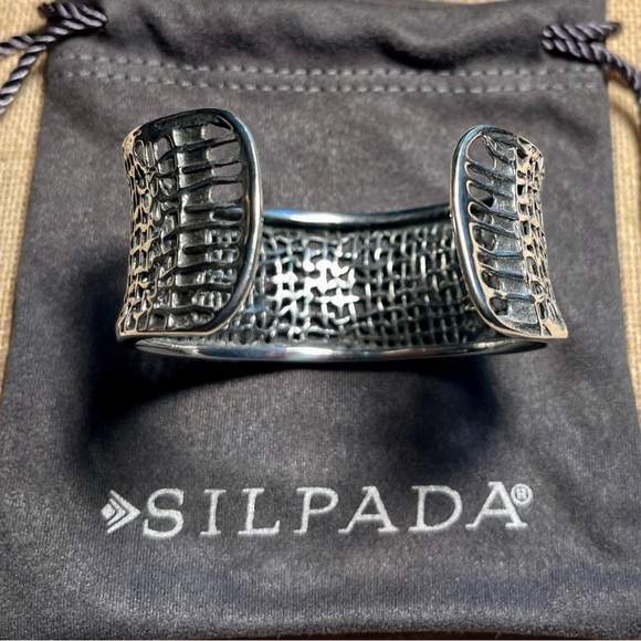 Silpada Sterling Silver Woven Cuff Bracelet - Picture 4 of 15